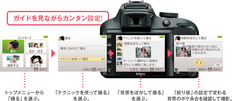 ガイドを見ながらカンタン設定