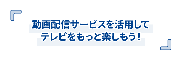 動画配信サービスを活用してテレビをもっと楽しもう!