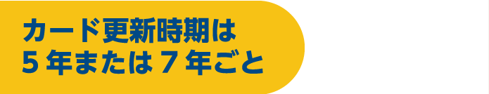 カード更新時期は5年または7年ごと