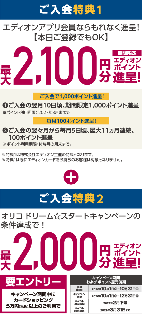 ご入会特典1、2