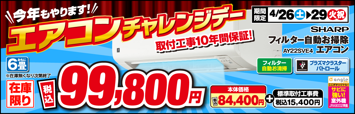 シャープ AY22SVE4S 6畳向け 自動お掃除付き 冷暖房エアコン e
