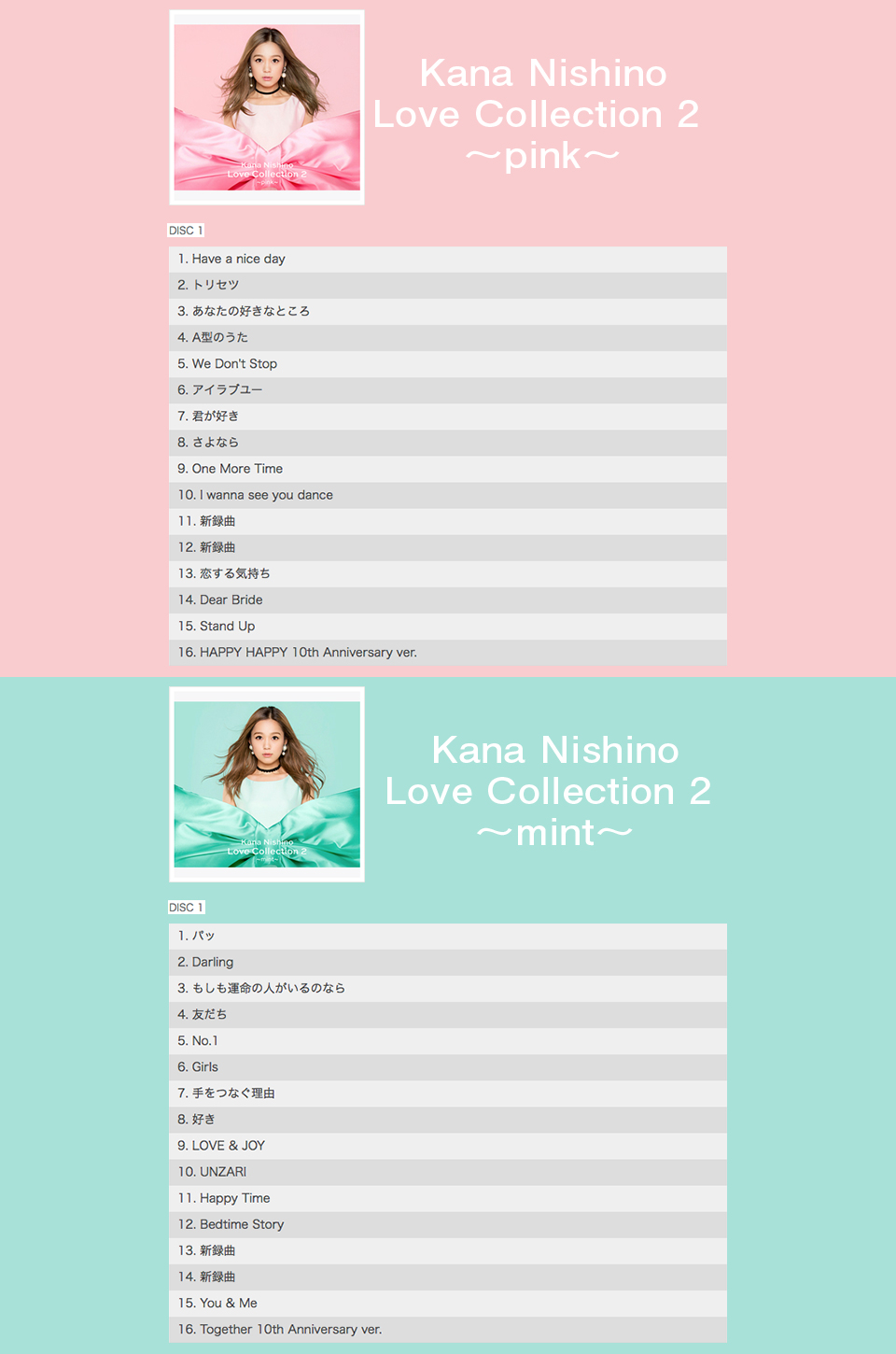 エディオンネットショップ ソニーミュージック Secl2358 西野カナ Love Collection 2 Mint 初回生産限定盤 Cd Dvd