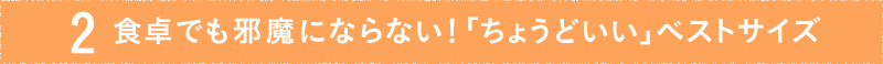 食卓でも邪魔にならない！「ちょうどいい」ベストサイズ