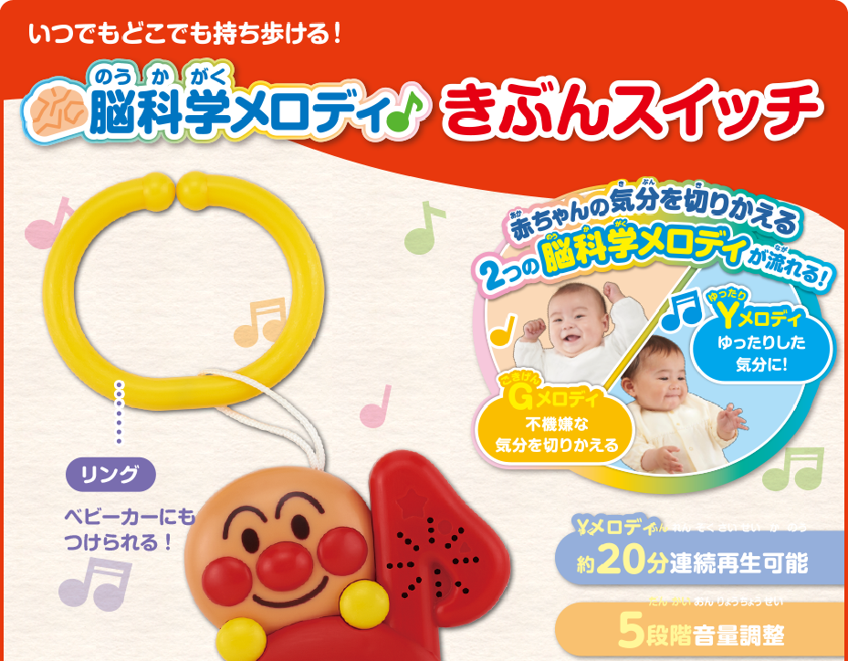 エディオンネットショップ バンダイ ｱﾝﾊﾟﾝﾏﾝｷﾌﾞﾝｽｲﾂﾁ アンパンマン 脳科学メロディ きぶんスイッチ