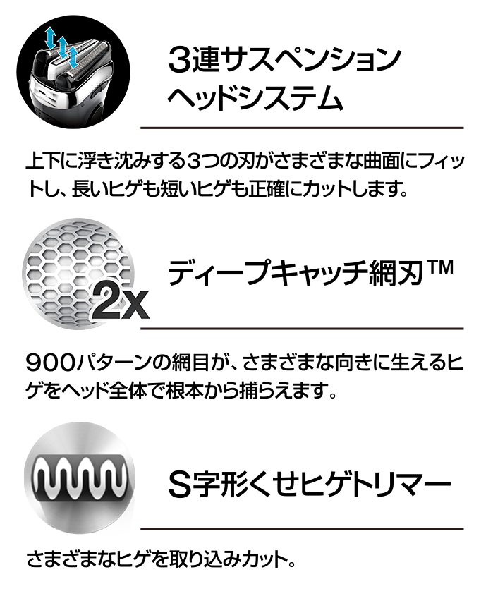 ブラウン 300SB 3枚刃シェーバー シリーズ3 ブラック|エディオン