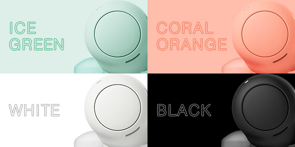 ICE GREEN　CORAL ORANGE　WHITE　BLACK