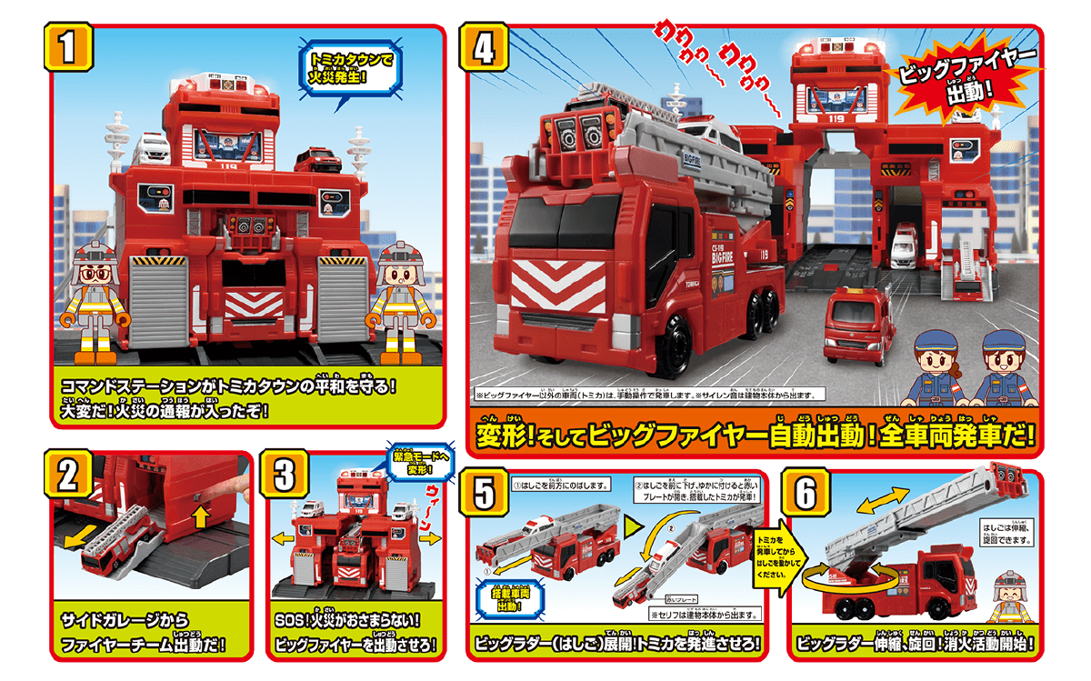 変形！そしてビッグファイヤー自動出動！全車両発車だ！