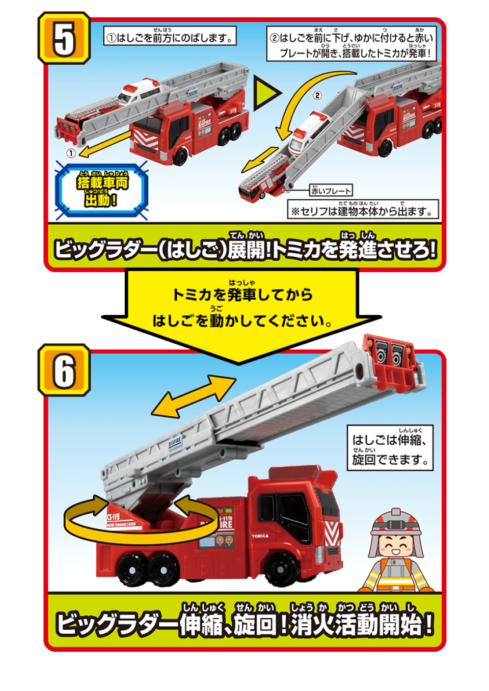 タカラトミー ﾋﾞﾂｸﾞﾌｱｲﾔ-ｺﾏﾝﾄﾞｽﾃ-ｼﾖﾝ トミカ 変形出動ビッグ