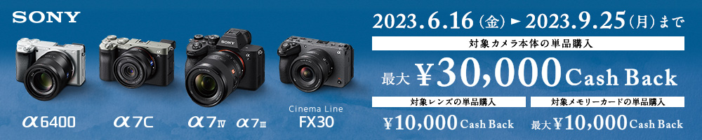 SONY αサマーキャッシュバックキャンペーン