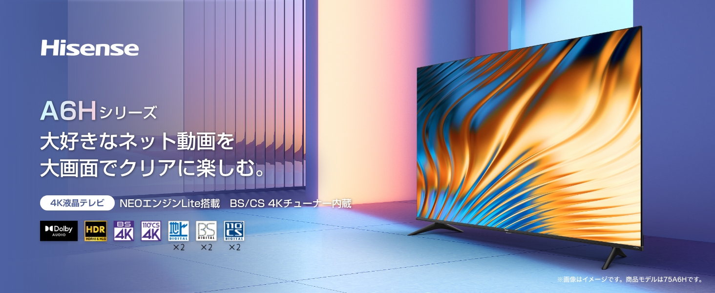 ハイセンス 43A6H 43V型4Kチューナー内蔵4K対応液晶テレビ A6Hシリーズ  