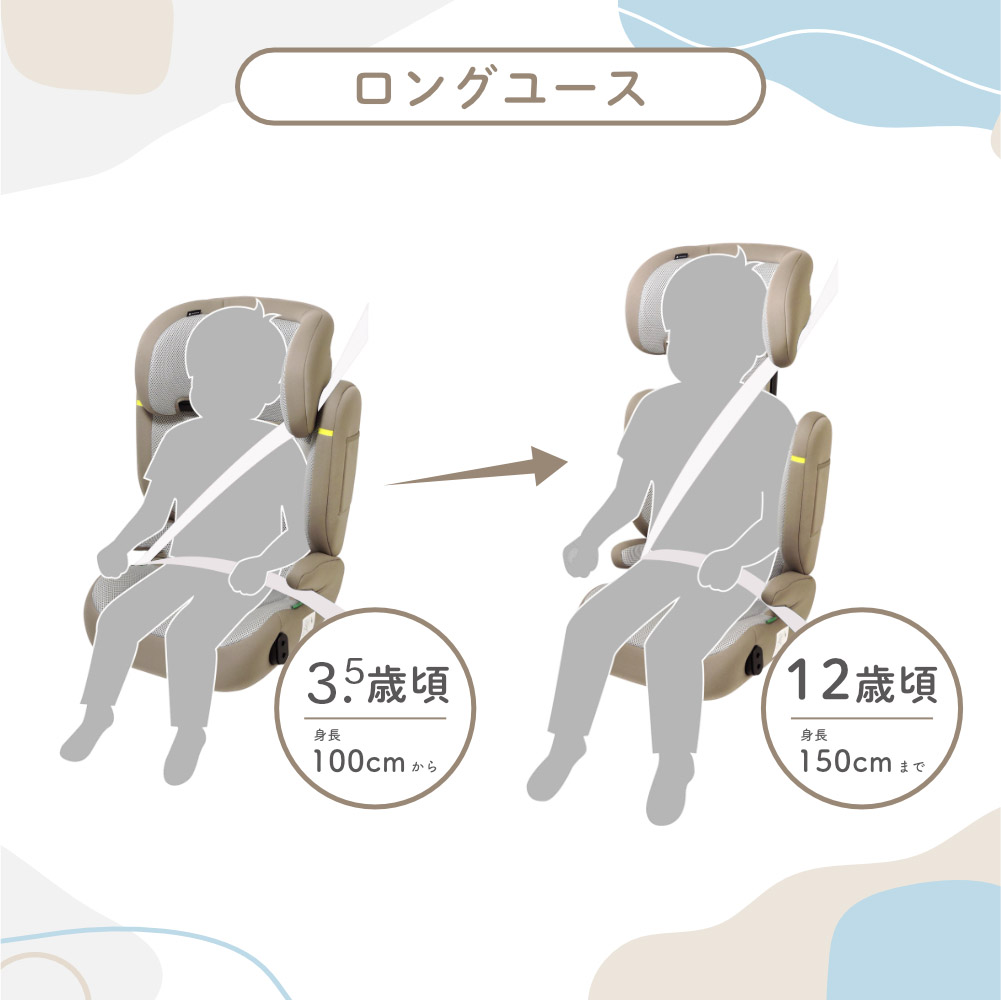 ロングユース 3.5歳頃身長100cmから 12歳頃身長150cmまで