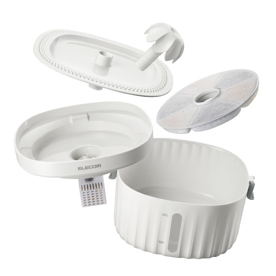 エレコム PET-WD01WH ペット用自動給水器 ホワイト|エディオン公式通販