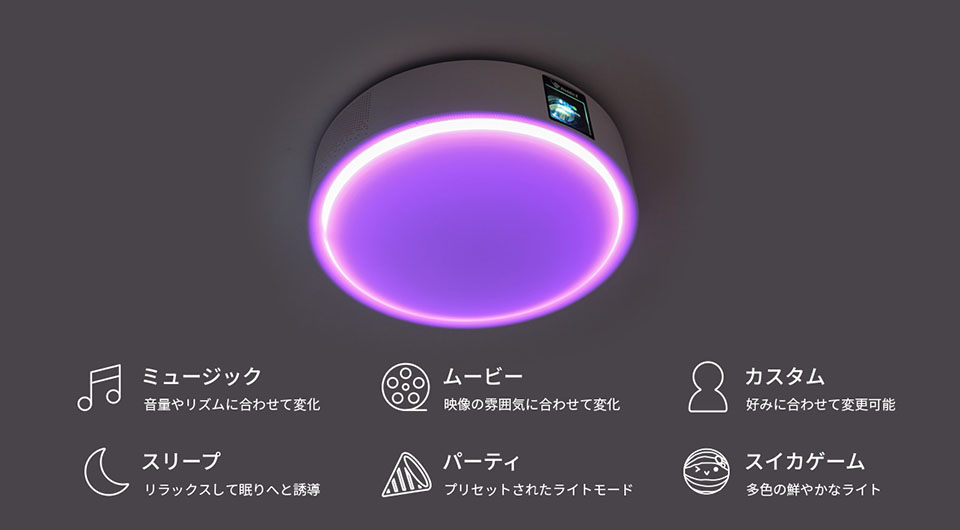 使用シーンに合わせて好みの配色に光る