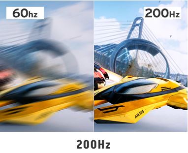 1秒間に最大200フレームを描写することで、映像のブレが抑制されます