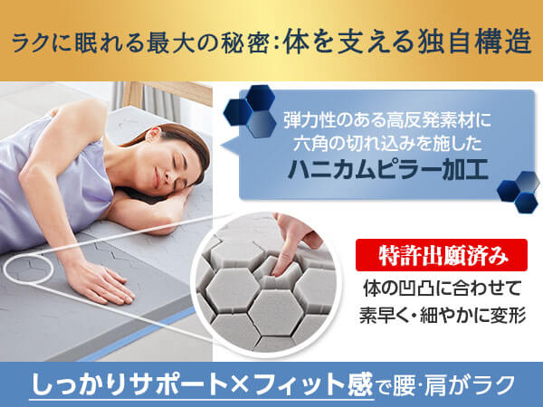 ラクに眠れる最大の秘密：体を支える独自構造