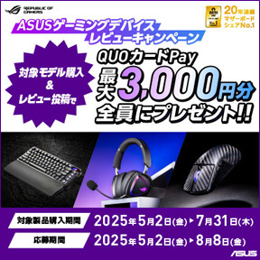 ASUSゲーミングデバイスレビューキャンペーン