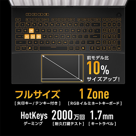 タッチパッドは前モデル比10%サイズアップ！