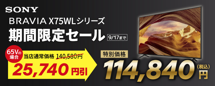 2024年製 ソニー 4K液晶テレビ kj-65x75wl 65型 BRAVIA KJ-65X75WL 購入 | テレビ ブラビア | ソニー
