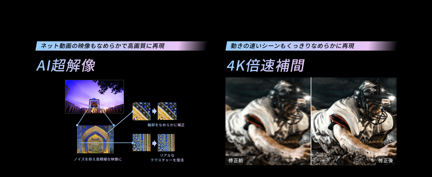 AI超解像・4K倍速補間