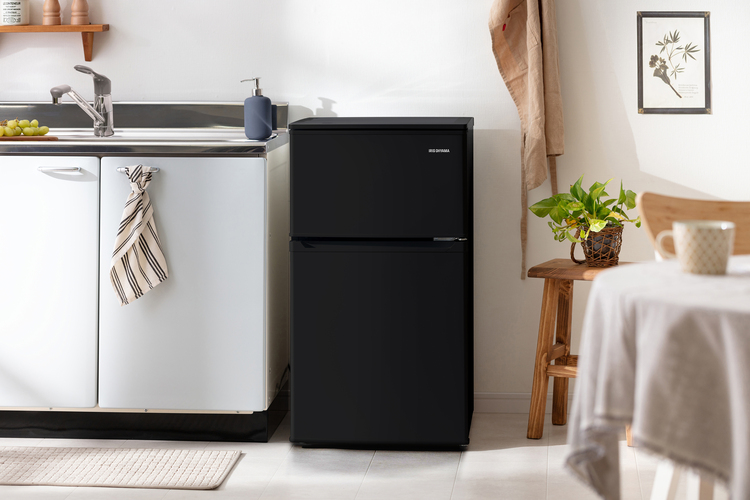 アイリスオーヤマ IRSD-9B-B 【右開き】90L 2ドア冷蔵庫 ブラック