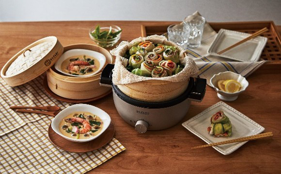 アピックス AMZ-450GY 電気せいろ蒸し器 蒸しざんまい グレージュ