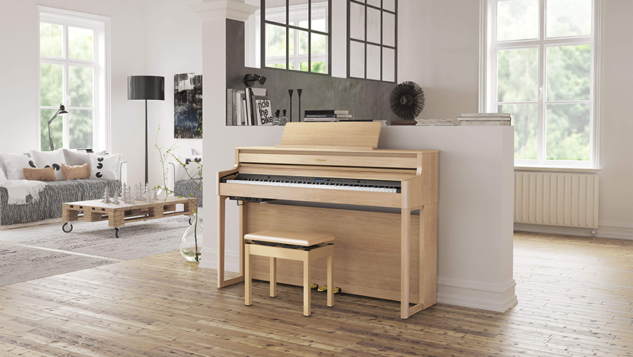 ローランド HP704-LAS 電子ピアノ 【高低自在椅子＆ヘッドホン付き