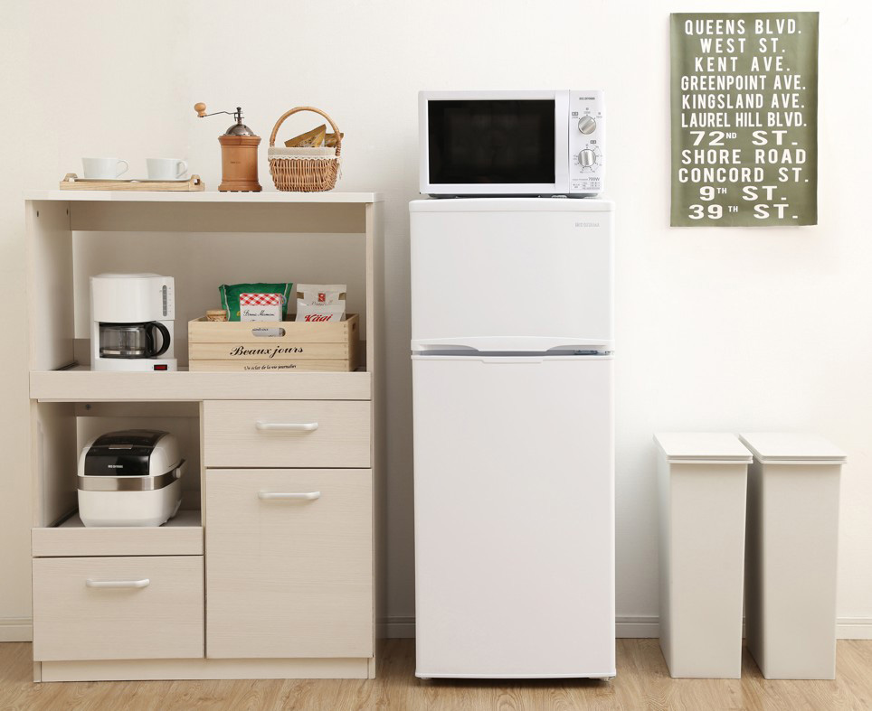 アイリスオーヤマ IRSD-12B-W 【右開き】118L 2ドア冷蔵庫 ホワイト