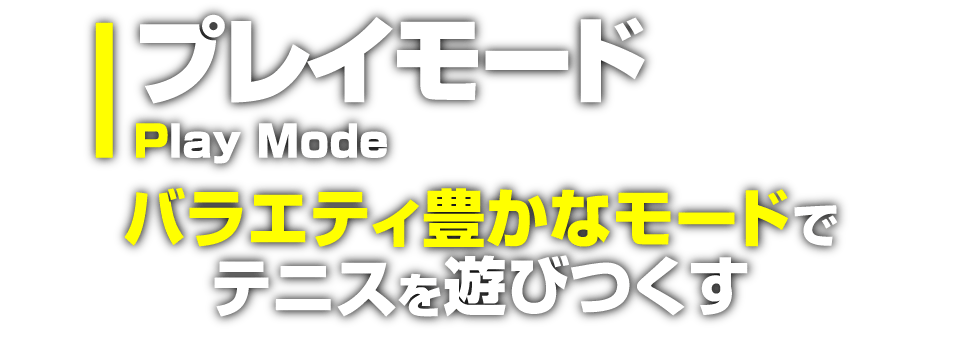 プレイモード バラエティ豊かなモードでテニスを遊びつくす