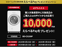 日立ドラム式洗濯乾燥機 えらべるPayプレゼントキャンペーン