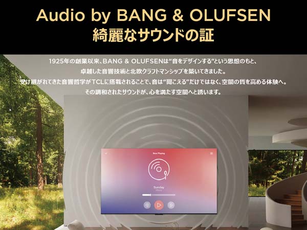 Audio by BANG & OLUFSEN 綺麗なサウンドの証