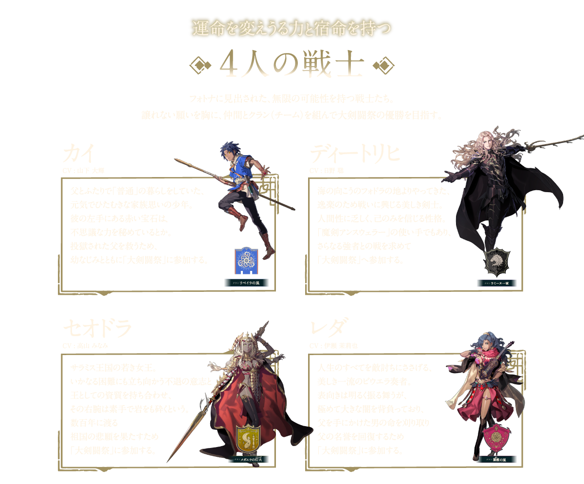 運命を変えうる力と宿命を持つ4人の戦士