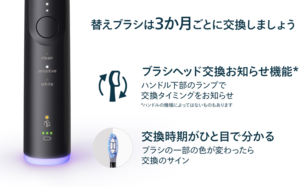 替えブラシは3か月ごとに交換しましょう