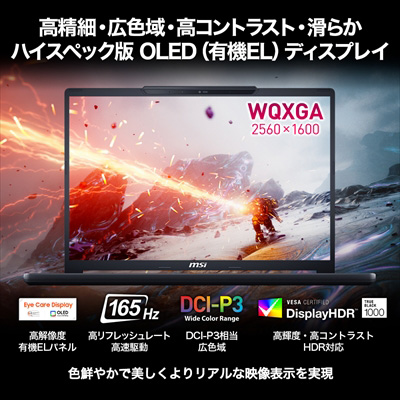高精細・広色域・高コントラスト・滑らか ハイスペック版 OLED(有機EL)ディスプレイ