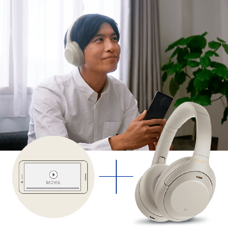 smartphone + Wireless Over HeadBand：WH-1000X M4