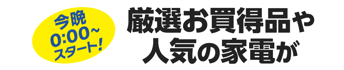 厳選お買い得品や人気の家電が