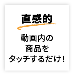 直感的 動画内の商品をタッチするだけ！