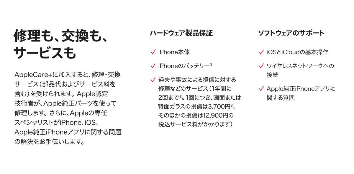 修理も、交換も、サービスも