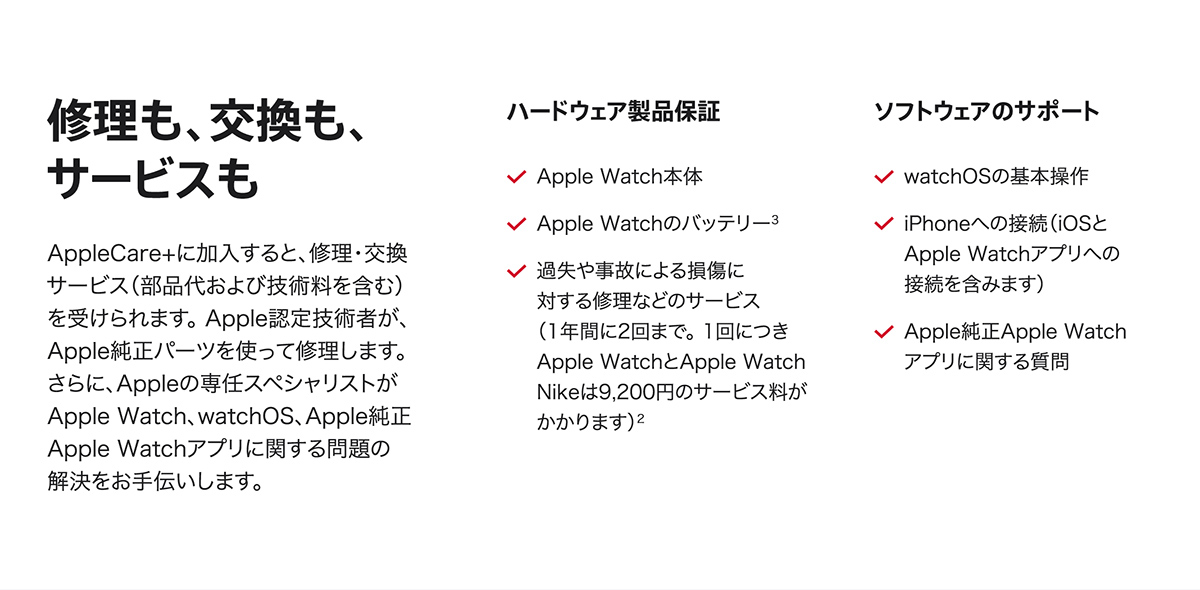 修理も、交換も、サービスも