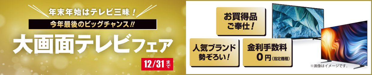 年末年始はテレビ三昧！大画面テレビフェア