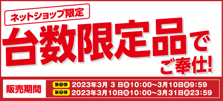 ネットショップ限定 台数限定品でご奉仕！