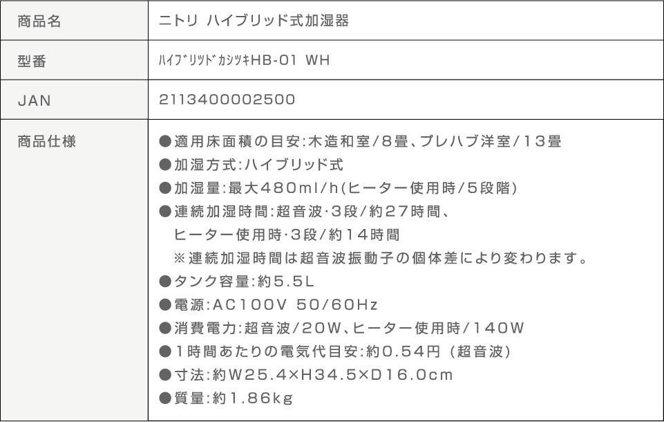KH07WH/BK/MO 商品詳細