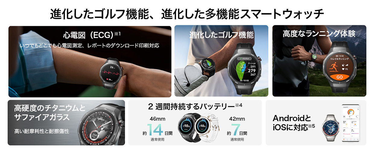 進化したゴルフ昨日、進化した多機能スマートウォッチ