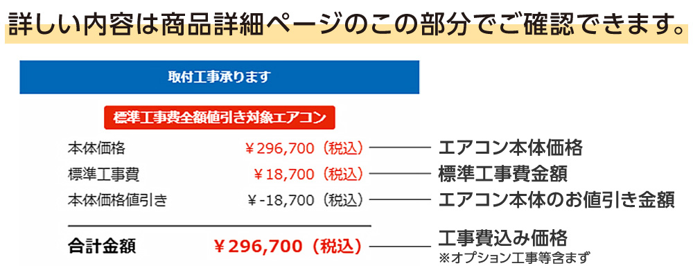 詳しい内容は商品詳細ページのこの部分でご確認できます