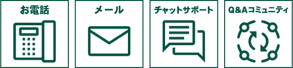 電話 メール チャットサポート Q&Aコミュニティ