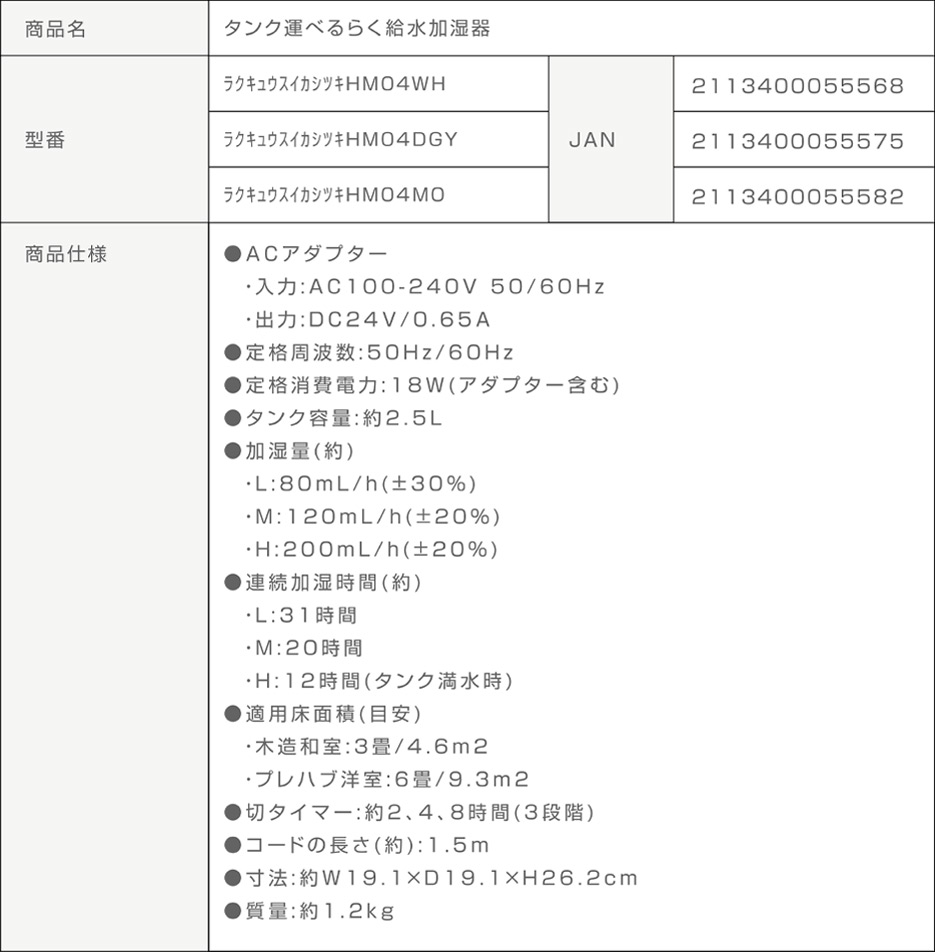 HM04WH/DGY/MO 商品詳細