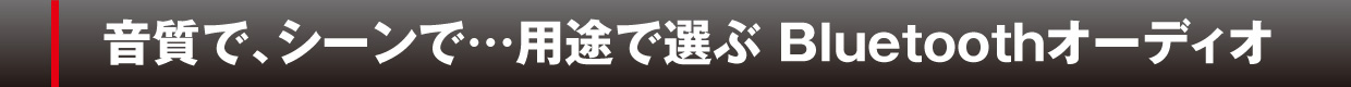 音質で、シーンで…用途で選ぶ Bluetoothオーディオ