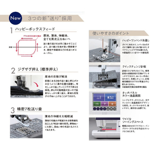 ハッピージャパン コンピュータミシン 自動糸切り・自動糸調子搭載 フットコントローラー付き FFH-8000-イメージ3