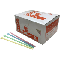 中村 スプーンストロー 4色パステル 500本 F836965