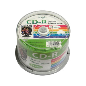 磁気研究所 データ用CD-R 700MB 52倍速対応 インクジェットプリンタ対応 50枚入り HDCR80GP50-イメージ1