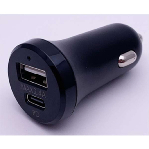 オズマ PD20W対応 TYPE-C1ポート/USB1ポート DC充電器 ブラック DCUC-20ADBK-イメージ3